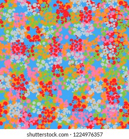 Seamless pattern. Colorful abstract urban camouflage. For children and women. Five-pointed stars. Editing is available.