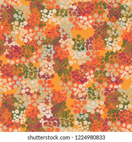 Seamless pattern. Colorful abstract urban camouflage. For children and women. Parquet texture. Editing is available.