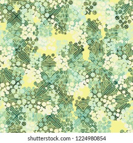 Seamless pattern. Colorful abstract urban camouflage. For children and women. Parquet texture. Editing is available.