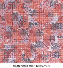 Seamless pattern. Colorful abstract urban camouflage. For children and women. Checkered pseudo-relief. Editing is available.
