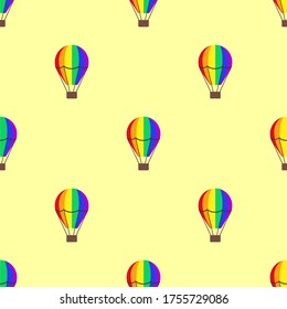 A Seamless Pattern With Colorful Air Balloons. Pride.