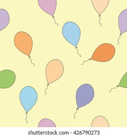 Seamless pattern with colorful air balls