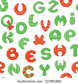 seamless pattern colorful alphabet
