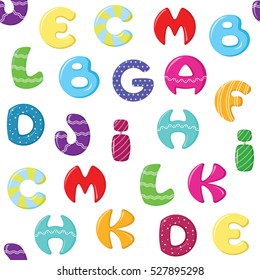 seamless pattern colorful alphabet