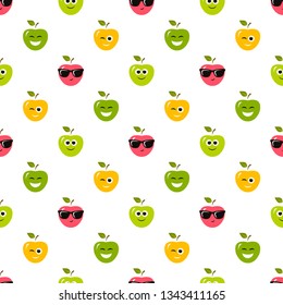 seamless pattern with colorful apples