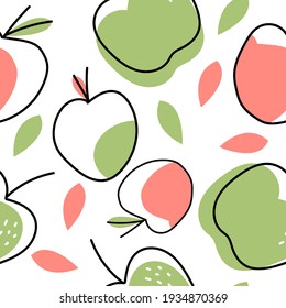 Seamless pattern with colorful  apples 