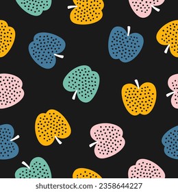 Seamless pattern with colorful apples
