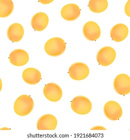 Patrón sin foco con albaricoques coloridos. Ilustración del vector