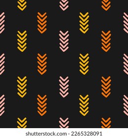 Seamless pattern with colorful arrow and black background