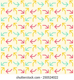 Seamless pattern with colorful arrows, bright print, abstract background 