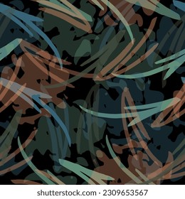 Seamless pattern with colorful arrows on a black background. 