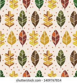 seamless pattern colorful autumn leaf