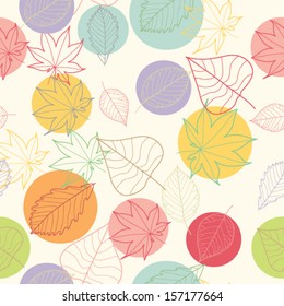 seamless pattern with colorful autumn leaves