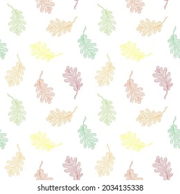 Seamless pattern with colorful autumn leaves. Vector illustration.