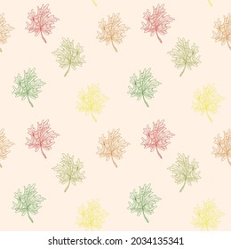 Seamless pattern with colorful autumn leaves. Vector illustration.