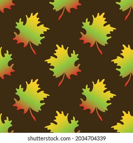 Seamless pattern with colorful autumn leaves. Vector illustration.