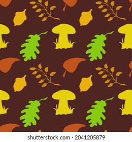 Seamless pattern with colorful autumn leaves. Vector illustration