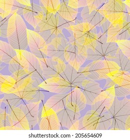 Seamless pattern with colorful autumn leaves. plus EPS10 vector file