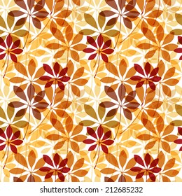 Seamless pattern with colorful autumn leaves. Vector 