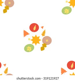 Seamless pattern with colorful autumn leaves. Vector illustration of red, gold, yellow leaves. Seamless pattern of autumn leaves. Various leave on white background