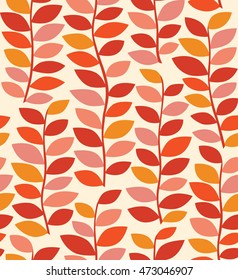 Seamless pattern with colorful autumn leaves. Autumn ornament. Vector illustration.