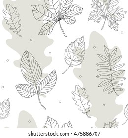 Seamless pattern with colorful autumn leaves. Vector illustration.