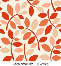 Seamless pattern with colorful autumn leaves. Vector illustration