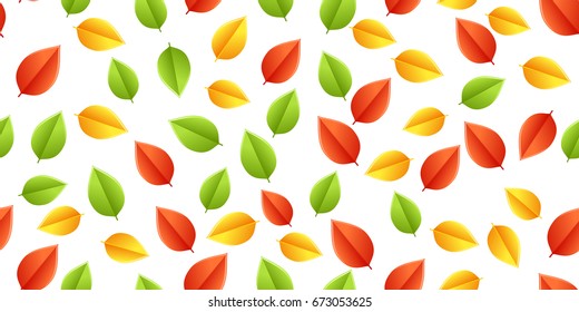 Seamless pattern with colorful autumn leaves. Vector illustration.