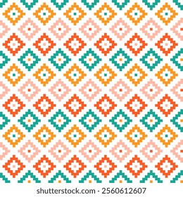 Seamless pattern with colorful aztec design