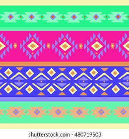 Seamless pattern colorful aztec Tribal vintage ethnic 