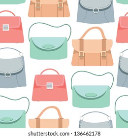 Seamless pattern of colorful bags, Vector illustration background