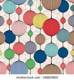 Seamless pattern of colorful ball chains.   Can be used as wallpaper, wrapping, invitation cover