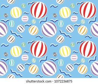 seamless pattern colorful ball on the water 
