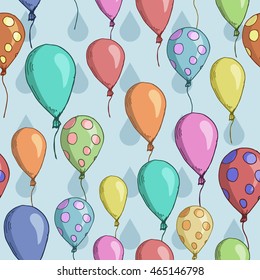 Seamless pattern with colorful balloons