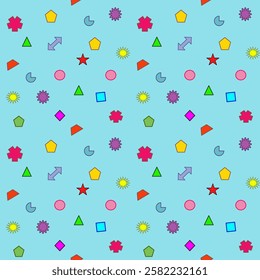 Seamless pattern of colorful balloons with floral and heart elements, perfect for a romantic and cheerful design