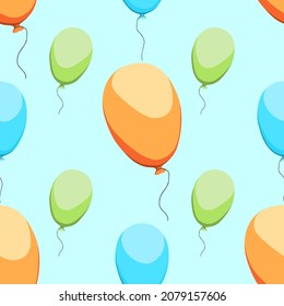 Seamless pattern with colorful balloons. Vector illustration. Eps 10