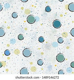 Seamless Pattern with colorful Balls. Scandinavian Style. Vector Illustration