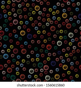 Seamless Pattern with colorful Balls. Scandinavian Style. Vector Illustration