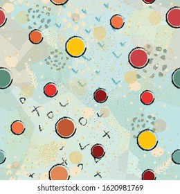 Seamless Pattern With Colorful Balls. Scandinavian Style. Vector Illustration
