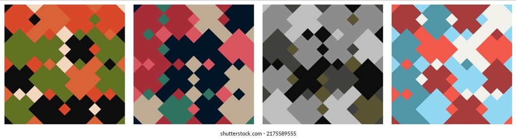 seamless pattern, colorful banner set, unique abstract seamless pattern
