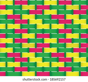 Seamless Pattern of a Colorful Basket Weave
