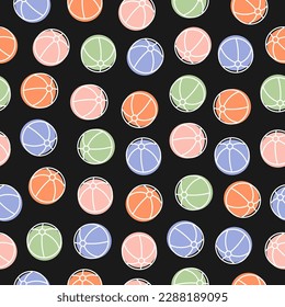 Seamless pattern with colorful beachball