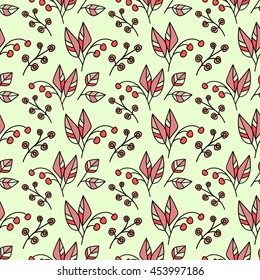 Seamless pattern with colorful berries, vector illustration 