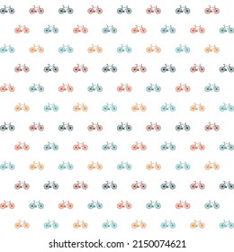 Seamless Pattern with Colorful Bicycle Design