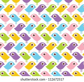 seamless pattern with colorful birds