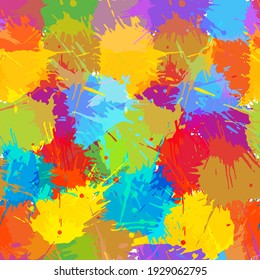 Nahtlose Muster, bunt gestrichene Flecken. Abstrakter Hintergrund, Vektorgrafik.