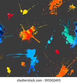 Seamless pattern - colorful blots. Splash paint