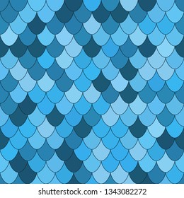 Seamless pattern with colorful blue scales. Vector image, eps 8