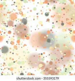 Seamless pattern with colorful blurred circles.  Background tile for winter holidays. Abstract texture template.