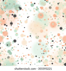 Seamless pattern with colorful blurred circles.  Background tile for winter holidays. Abstract texture template.